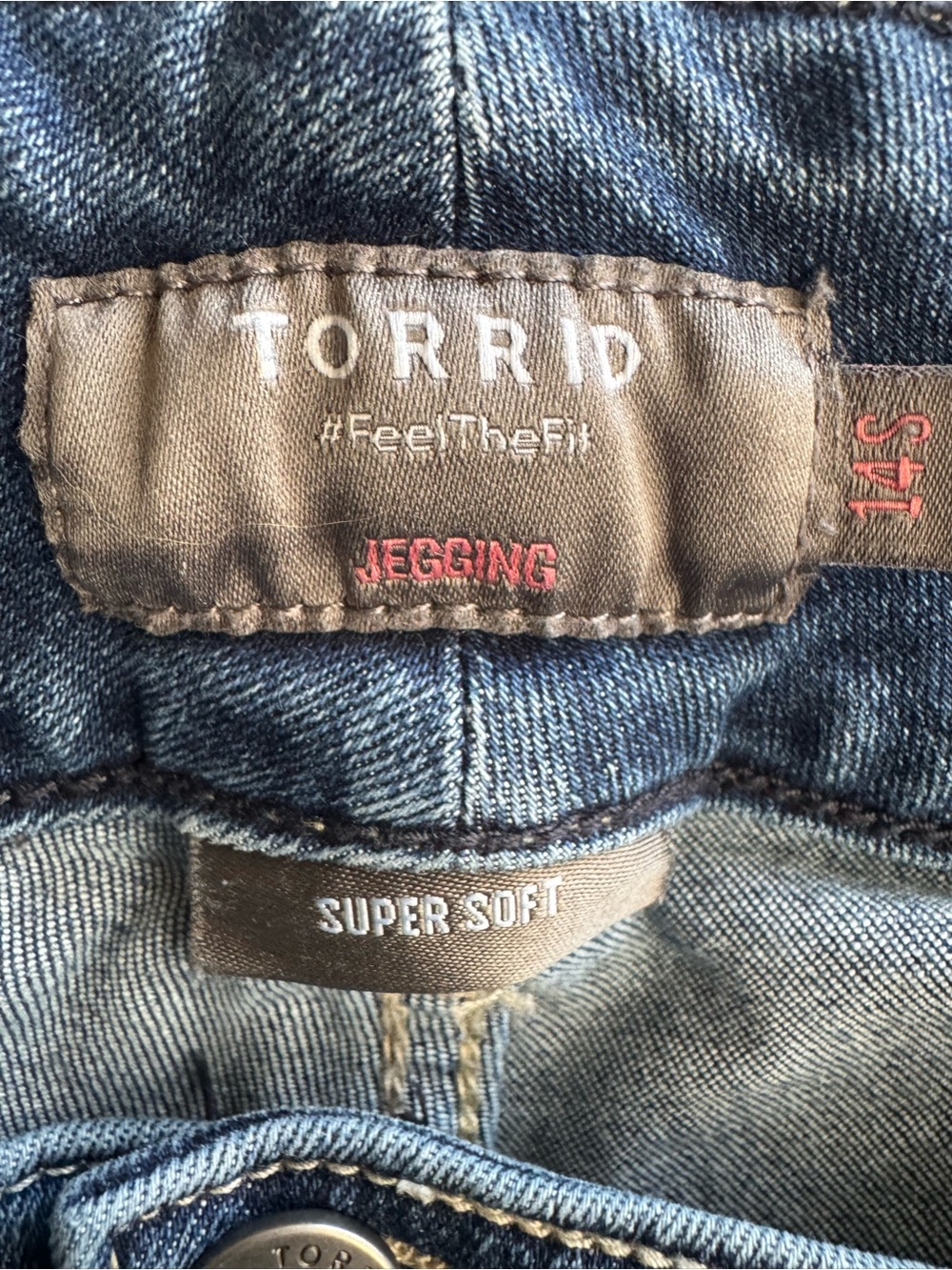 torrid Medium Blue High-Rise Skinny Jeggings with Triple Button - Picture 4 of 4